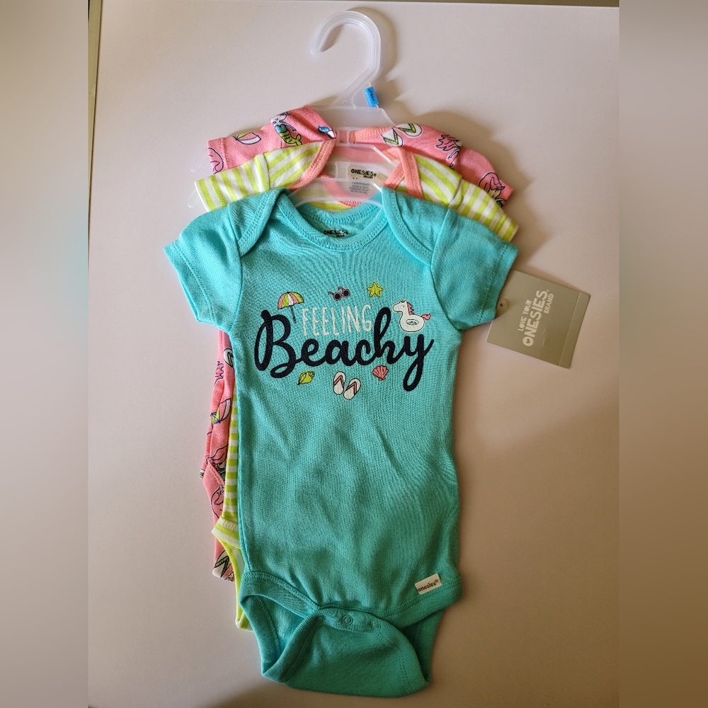 Onesies 3-pk snap-bottom tops 3-6 mos